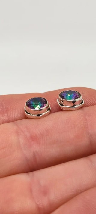 Pendientes de Plata y Topacio Místico.