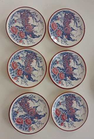 Conjunto platos decorativos pavo real