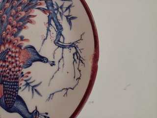 Conjunto platos decorativos pavo real