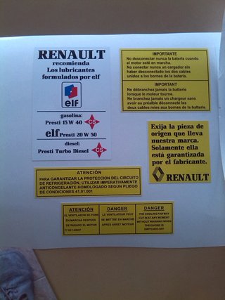 Kit Pegatinas Vano Motor Renault 5