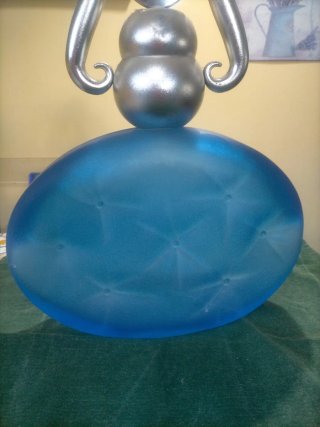Bottiglia decorativa gigante blu e argento