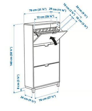 Zapatero IKEA Roble - 3 Compartimentos