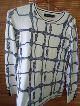Jersey ZARA Blanco y Azul Talla XS