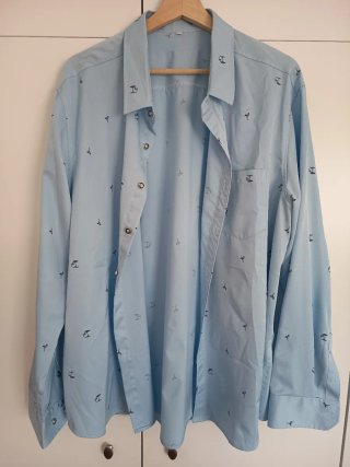 Camisa Shein Estampada Azul Talla XXL