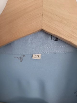 Camisa Shein Estampada Azul Talla XXL