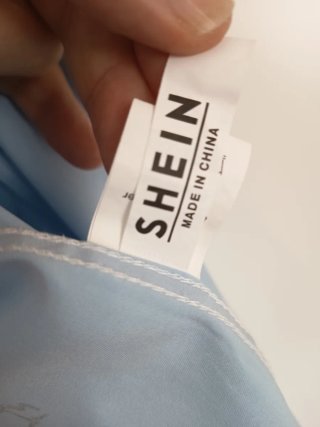 Camisa Shein Estampada Azul Talla XXL