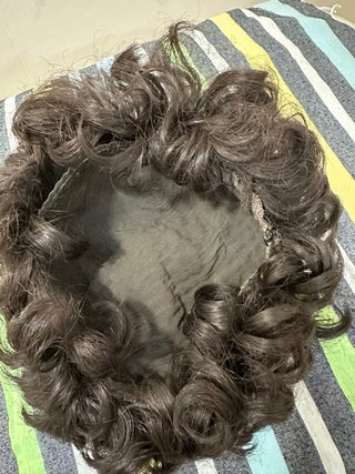 Peluca pelo natural castaño