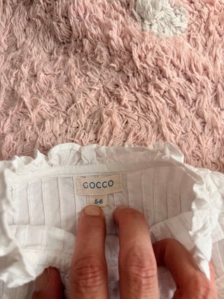 Blusa Gocco niña blanca con volantes t.5-6