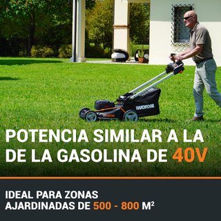 Cortacésped WORX WG748E 40V 46cm + 2 Baterías