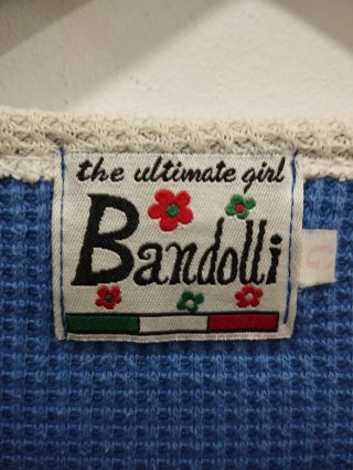Camiseta vintage Bardolli azul y blanca Talla G