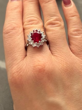 Anello Argento 925 con Zircone Rosso