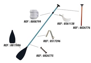 Remo Stand Up Paddle 100 3 Partes Ajustable 130-170 cm