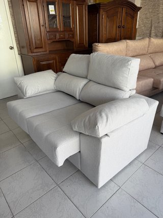 Sofá Sosa Kansas 2 Plazas Tela Beige/Gris