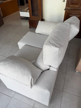 Sofá Sosa Kansas 2 Plazas Tela Beige/Gris
