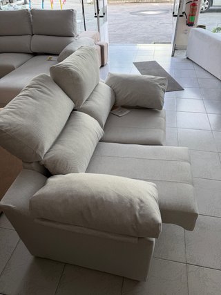 Sofá Sosa Kansas 2 Plazas Tela Beige/Gris