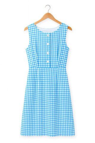 Vestido Vichy Midi con Cinturón T.M Estilo Prada