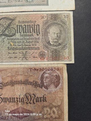 Lote 4 Billetes Alemanes centenarios.