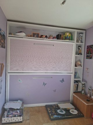 Cama litera individual y doble  con estanterías