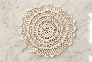 Cinque Centrini Vintage Ecrù Cotone