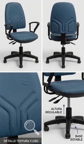 Silla de escritorio azul y gris