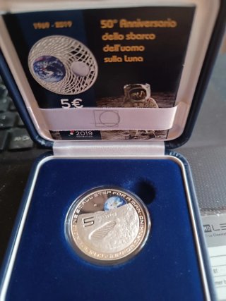 Moneda 5 Euro Italia 2019 Luna