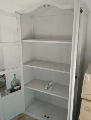Mueble cristalera madera y cristal