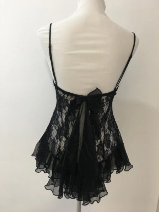 Camisón sexy encaje negro mujer