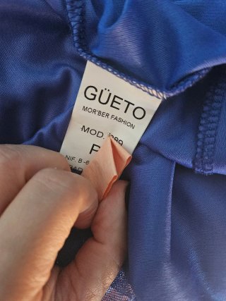 Vestido largo fiesta azul brillo Güeto Talla M/L