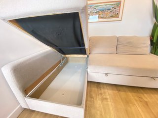 Sofá Cama Chaise Longue Friheten Beige