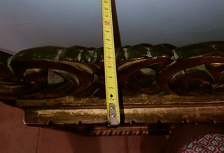 Antiguo Espejo Biselado Siglo XIX Madera Tallada