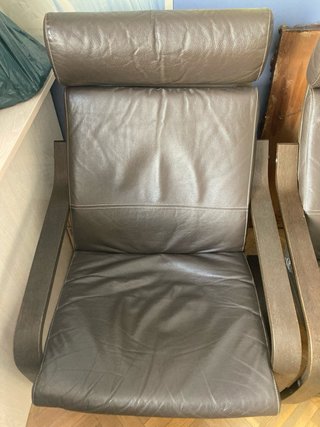 2 Sillones de Cuero Marrón Ikea