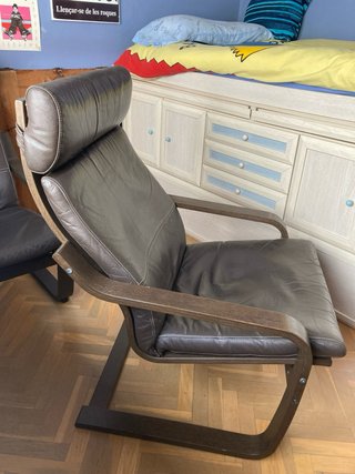 2 Sillones de Cuero Marrón Ikea