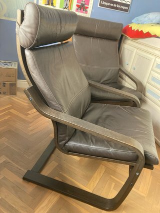 2 Sillones de Cuero Marrón Ikea