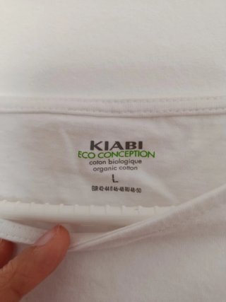Camiseta Kiabi manga larga blanca