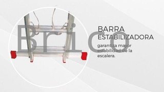 Escalera Aluminio 2x9 - 2,5+2,5 M - 66x25mm
