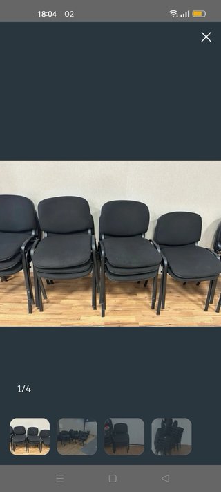 Sillas de espera/reunión negras 11 unidades