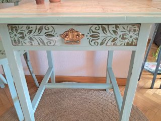 Conjunto mesa escritorio y silla antiguo