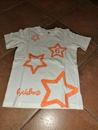 T-shirt bambina arancione stelle 6 anni