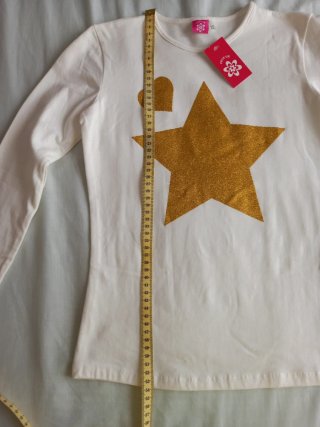 Camiseta niña blanca con estrella dorada