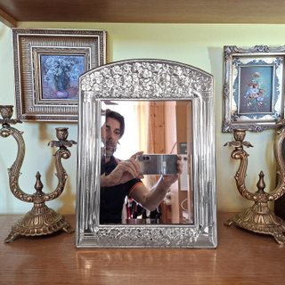 Specchio in Argento 925 degli anni 90 cm 26x36
