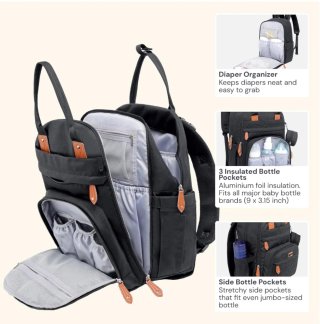 Mochila Pañalera BabbleRoo Negra