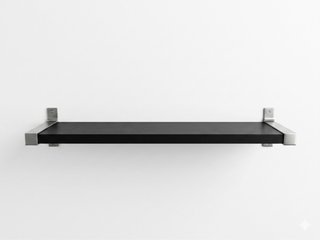 2 Repisas Madera Negras con Soportes Metálicos