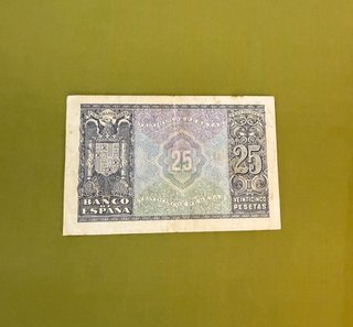 Billete 25 Peseta 1940 Juan Herrera Ultima Serie F