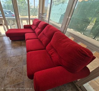 Sofá Chaise Longue Rojo