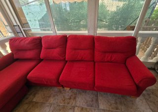 Sofá Chaise Longue Rojo