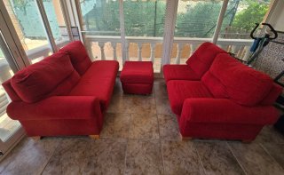 Sofá Chaise Longue Rojo