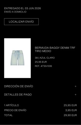Bermuda Zara Baggy Talla 38
