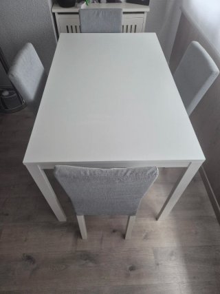 Mesa extensible blanca