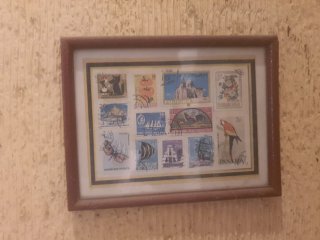 Lote 6 cuadros vintage sellos