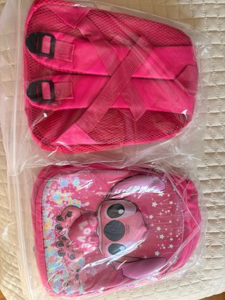 Mochila rosa Stitch con corazón LOVE